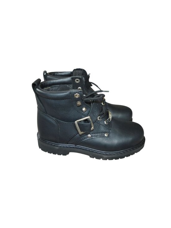 New River Road Crossroads Buckle Boots Black Leather Biker Men Size 8 Motorcycle main image 4